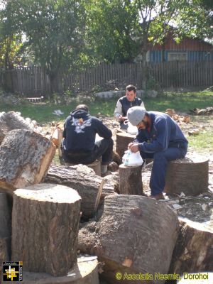 Wood Cutting Team - lunch break
Keywords: Oct15;wood