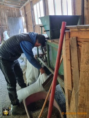 Pressing Sunflower Oil
The solid residue is useful as chicken feed
Keywords: Oct21